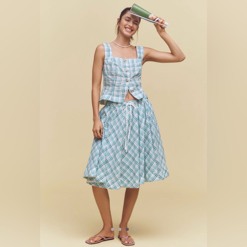 2 Pieces Maeve Plaid Skirt And Top